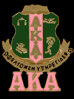 Alpha Kappa Alpha Shield Lapel Pin w/ Greek Letters (1'') 