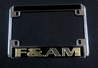 F&A.M Black Motorcycle License  Frame 