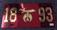 Red & Gold Shriner Front Plate